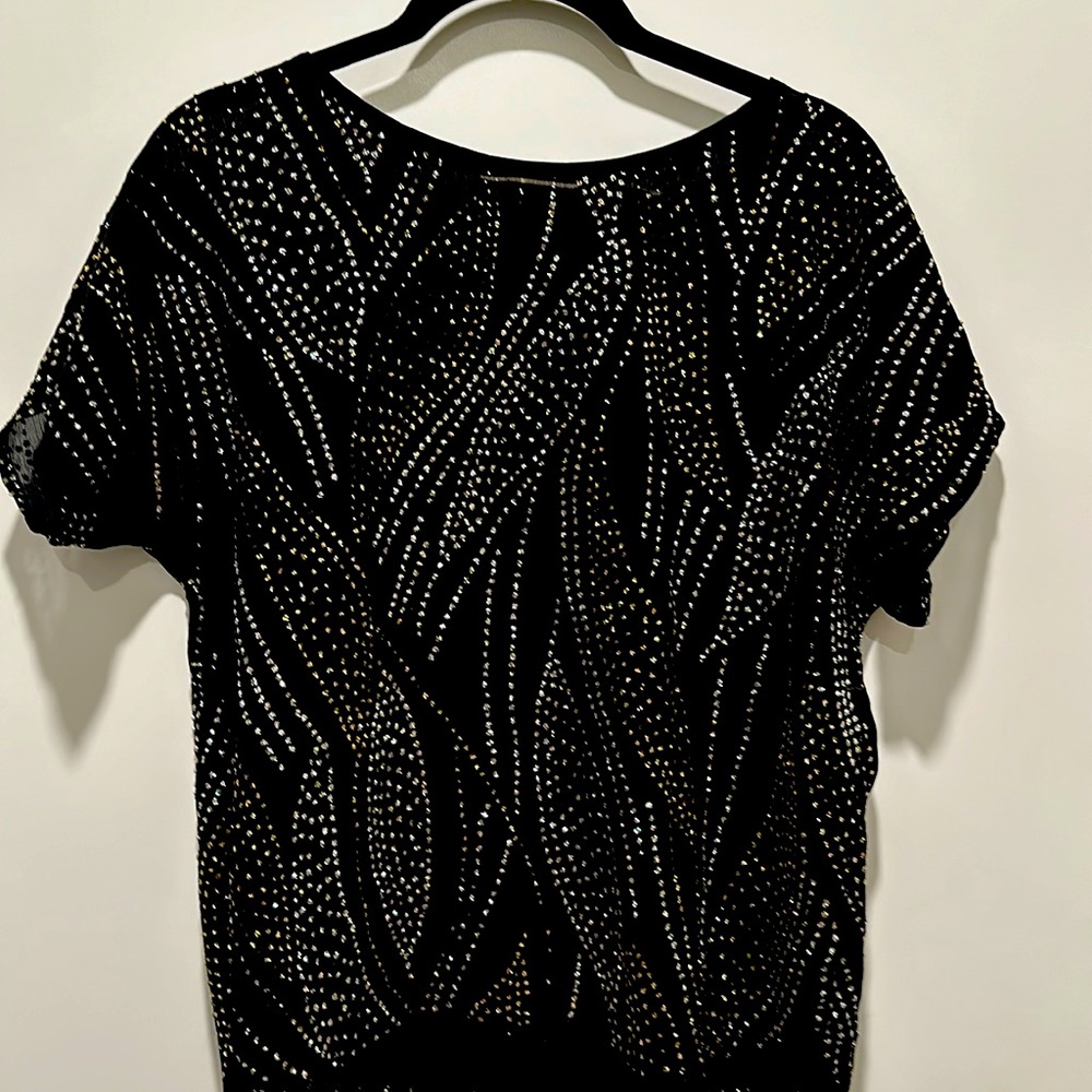 Vintage sparkle beaded look Top
